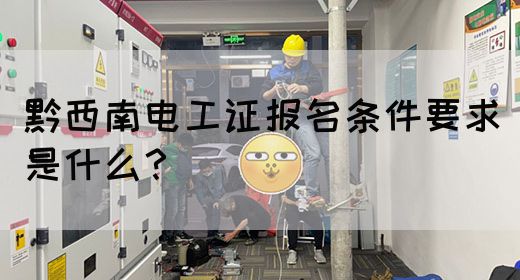 黔西南电工证报名条件要求是什么？(图1)